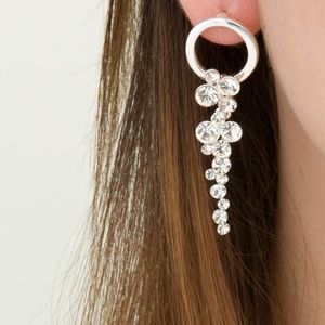 Silver Circle Bubble Drop Earrings